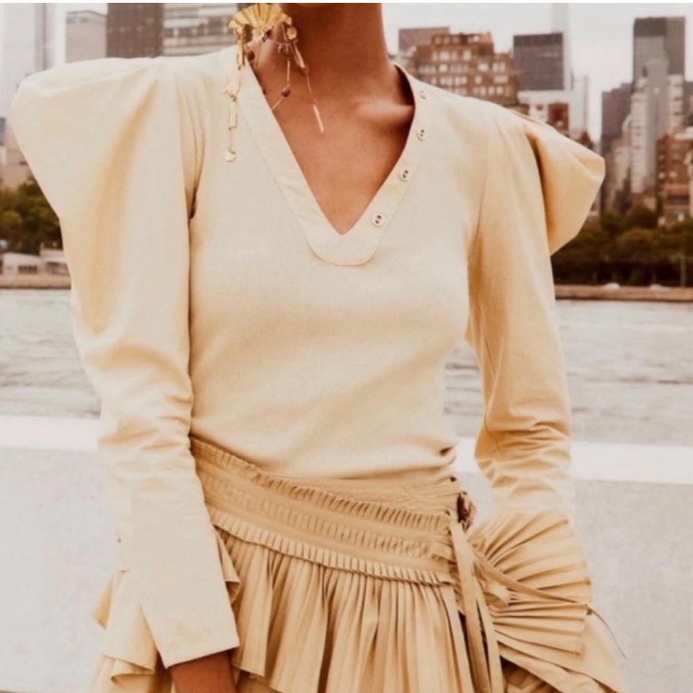 NWT Ulla Johnson Flynn Top puff sleeve - Color Mojave - sz Medium